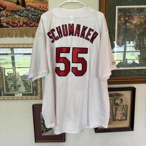 Vintage 00s Skip Schumaker Majestic St. Louis Cardinals Baseball Jersey Size 3XL